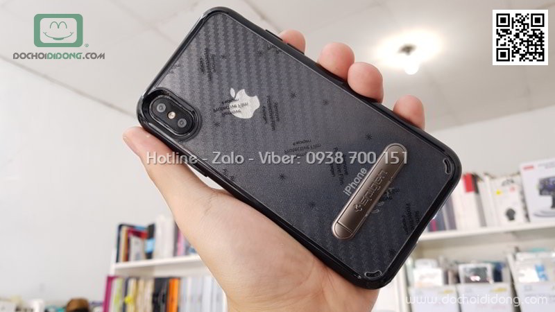 Ốp lưng iPhone X Spigen Ultra Hybrid có chống lưng