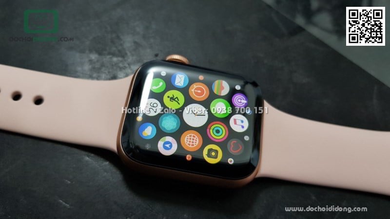 Miếng dán cường lực đồng hồ Apple Watch 40mm Vmax full màn hình keo viền