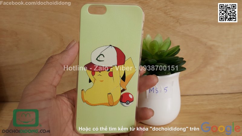 Ốp lưng iPhone 6 6s Pokemon Go dẻo viền trong