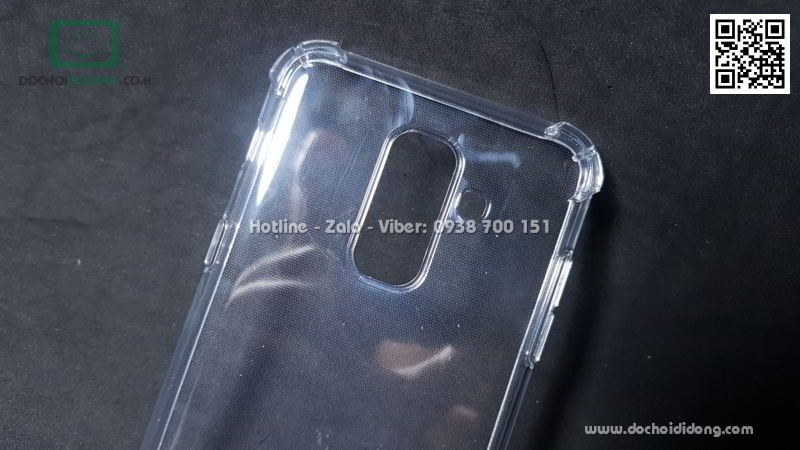 Ốp lưng Samsung A6 Plus 2018 Zacase dẻo trong viền màu chống sốc