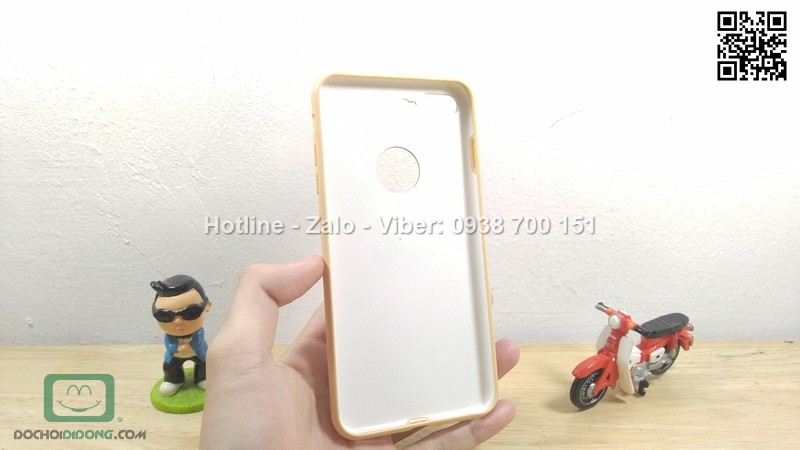 Ốp lưng iPhone 8 Plus vỏ nhôm chống sốc có nhẫn đeo tay