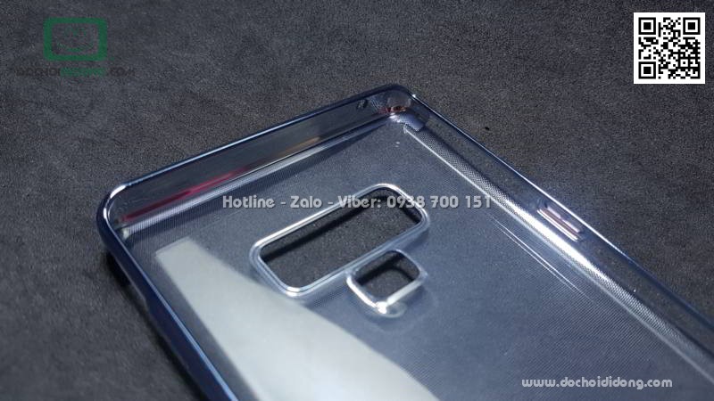 Ốp lưng Samsung Note 9 Baseus Glitter trong suốt viền màu