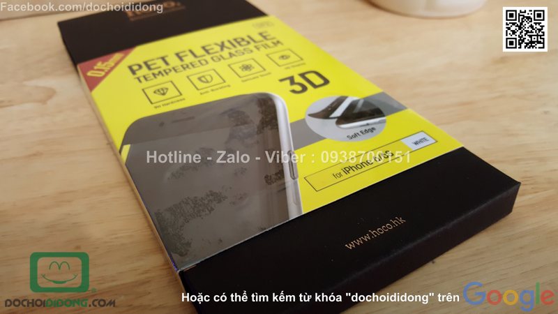 Miếng dán cường lực iPhone 6 Plus 6S Plus Hoco full màn hình