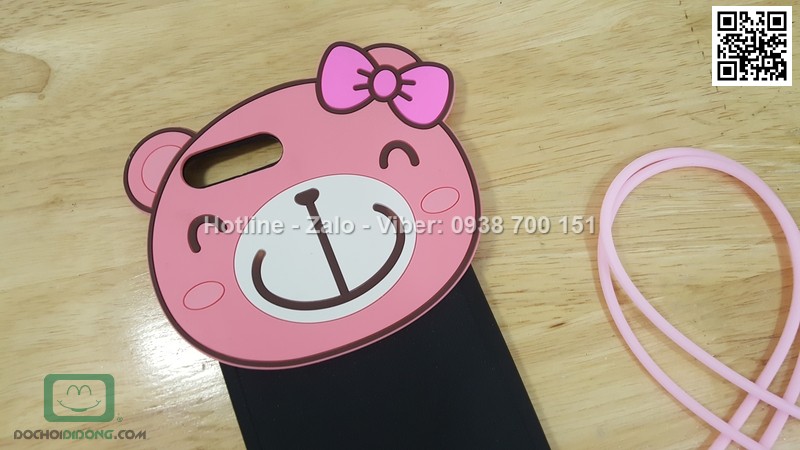 Ốp lưng iPhone 7 Plus dẻo hình thú có dây đeo