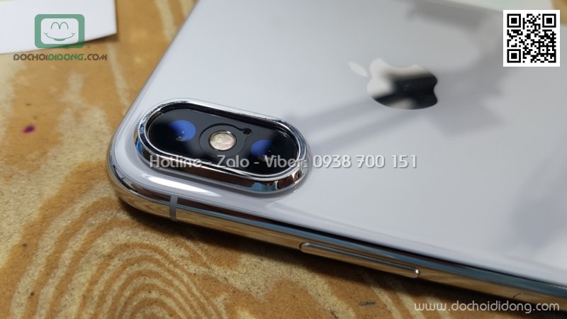 Miếng dán cường lực camera iPhone X Totu kèm ốp viền bảo vệ camera