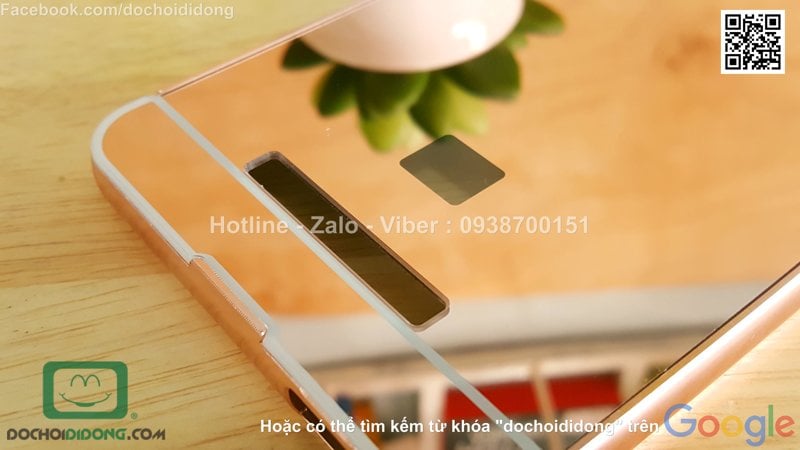 Ốp lưng Xiaomi Redmi Note 3 viền nhôm lưng tráng gương