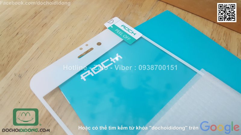 Miếng dán cường lực Iphone 6 6s Plus Rock full màn hình