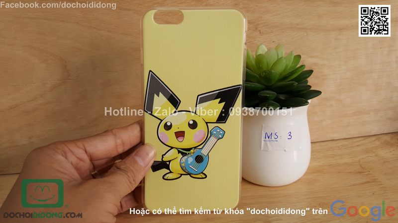 Ốp lưng iPhone 6 6s Plus Pokemon Go dẻo viền trong