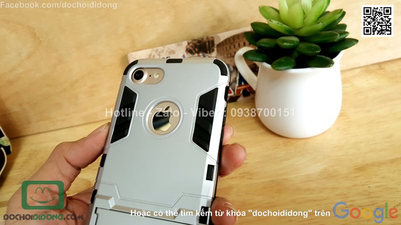 Ốp lưng iPhone 7 Iron Man chống sốc có chống lưng