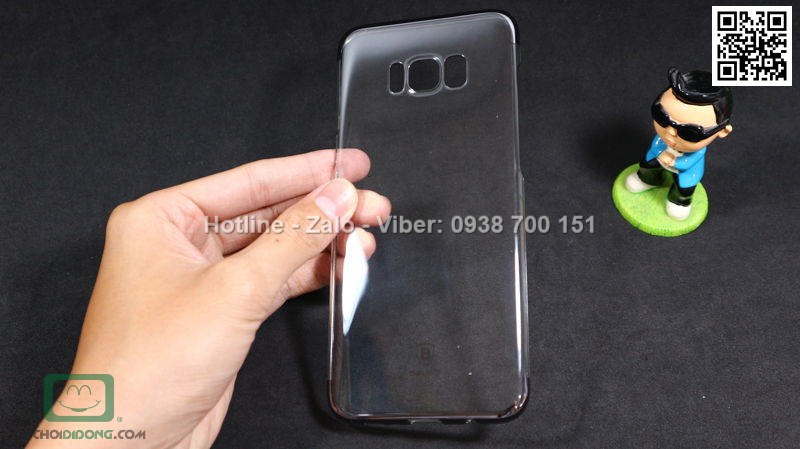 Ốp lưng Samsung Galaxy S8 Plus Baseus Glitter trong suốt viền màu