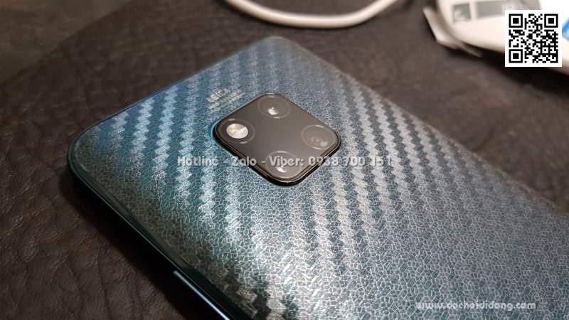 Miếng dán mặt lưng Huawei Mate 20 Pro vân carbon