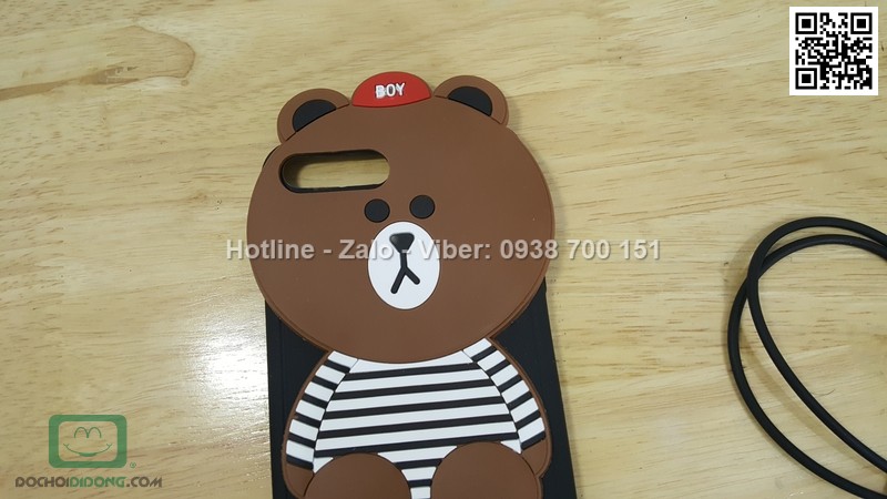 Ốp lưng iPhone 7 Plus dẻo hình thú có dây đeo
