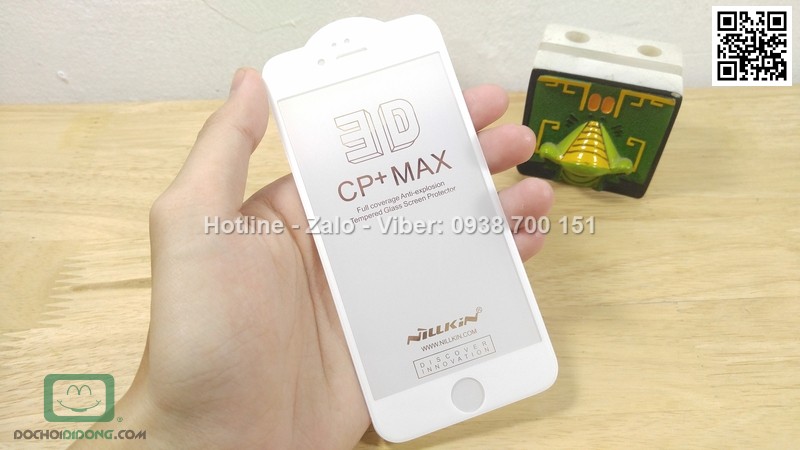 Miếng dán cường lực iPhone 6 6s Nillkin 3D CP Max full màn hình 9H