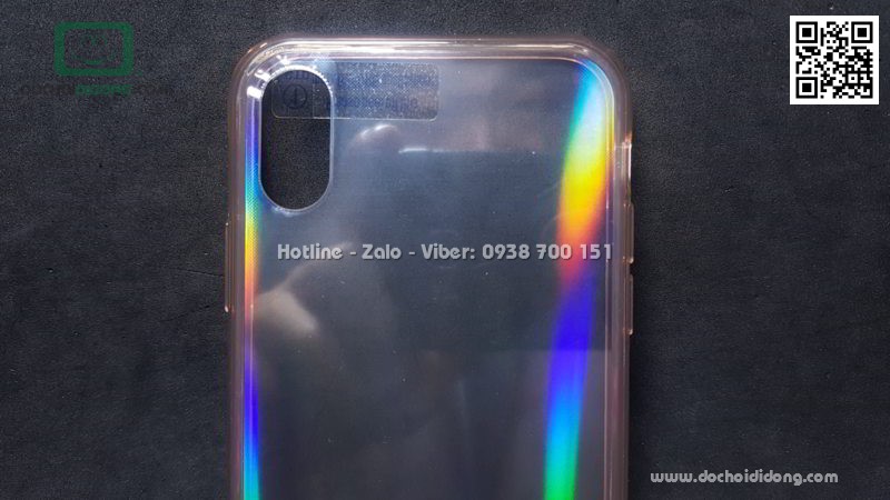 Ốp lưng iPhone X XS Likgus Aurora lưng kính đổi màu