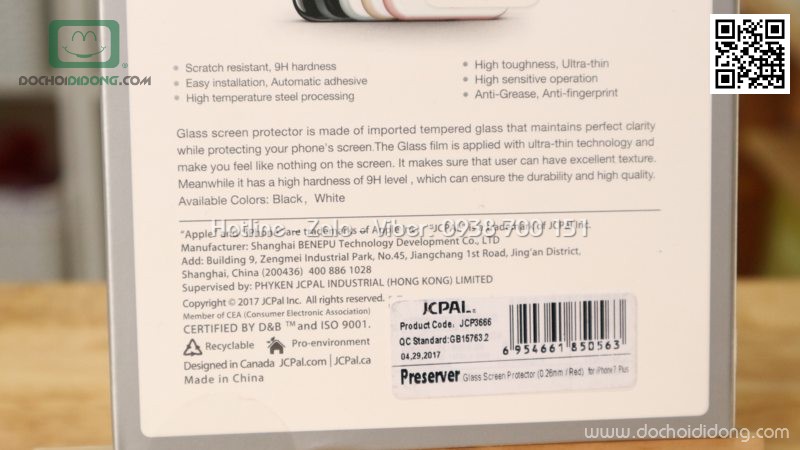 Miếng dán cường lực iPhone 8 Plus Jcpal Presever chính hãng