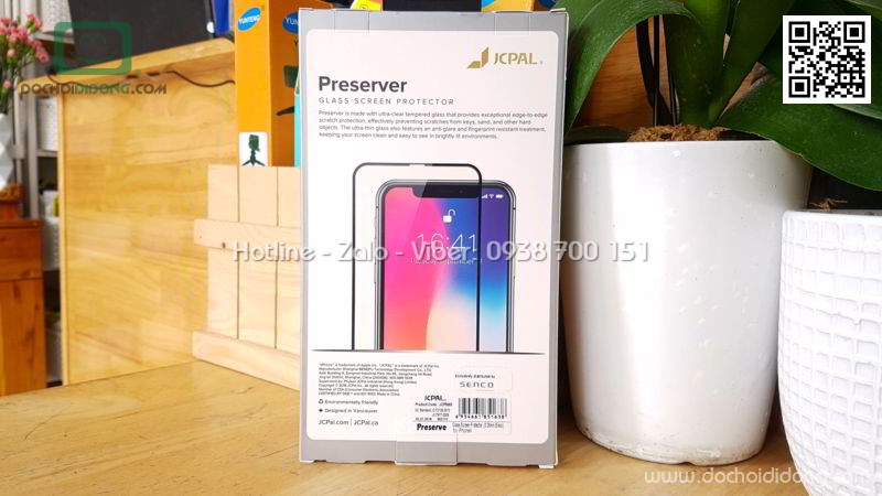 Miếng dán cường lực iPhone X XS Jcpal full màn hình 2.5D chính hãng