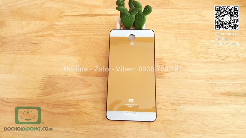 Ốp lưng Xiaomi Redmi Note 2 viền nhôm lưng kính thay nắp