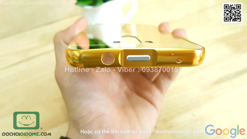Ốp lưng Asus Zenfone Selfie ZD551KL viền nhôm lưng tráng gương