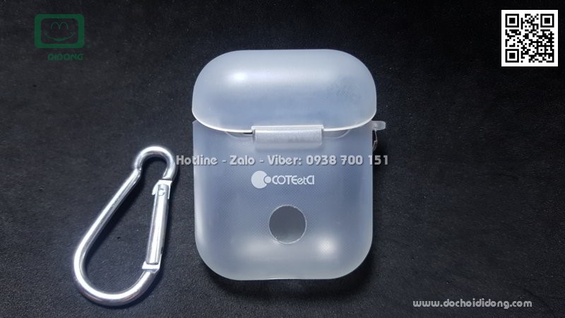 Hộp đựng AirPod Coteetci TPU siêu mỏng có móc