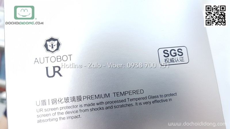 Miếng dán cường lực full màn hình iPhone X Autobot 0.26mm 9H kèm dán sau