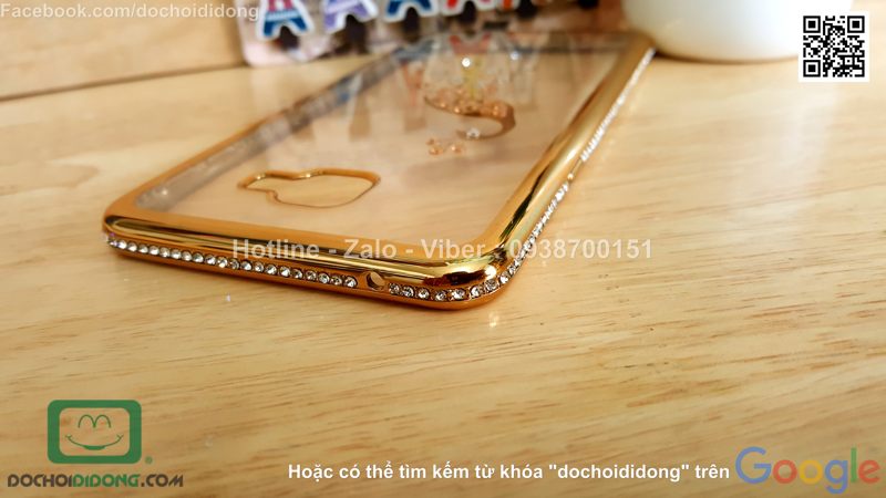 Ốp lưng Samsung Galaxy A9 đính đá hình con công