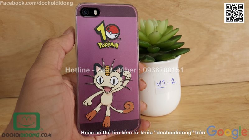 Ốp lưng iPhone 5 5s SE Pokemon Go dẻo viền trong