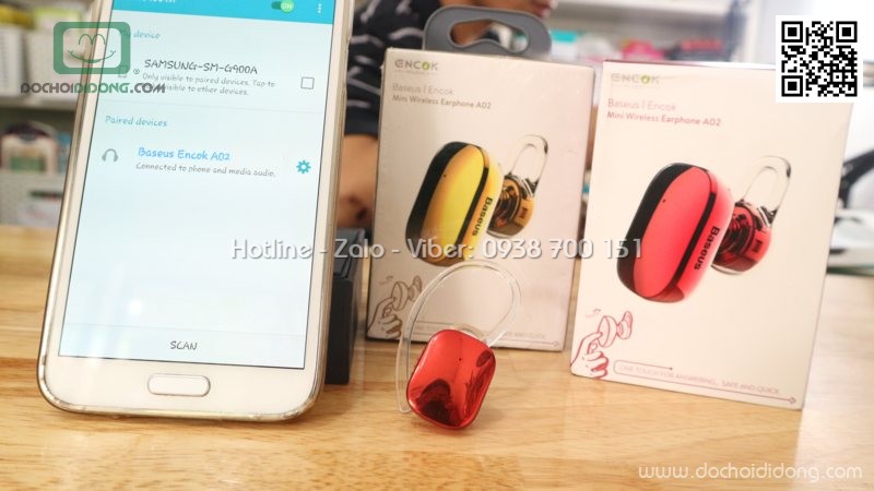 Tai nghe Bluetooth Baseus Earfone A02 cảm ứng siêu gọn