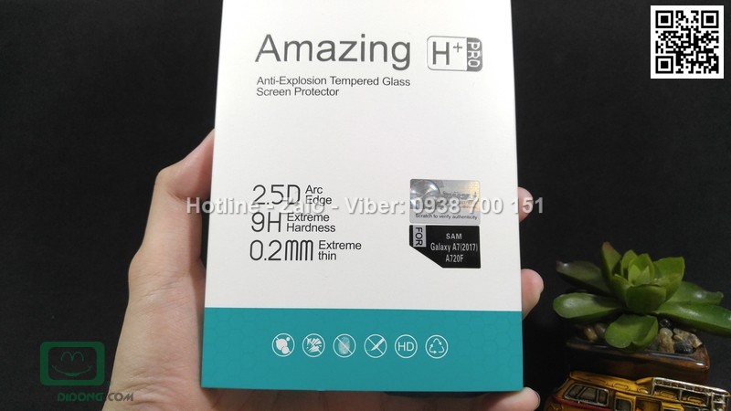 Miếng dán cường lực Samsung Galaxy A7 2017 Amazing H Pro