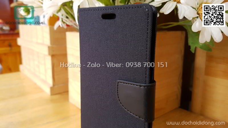 Bao da Samsung S9 Plus Mercury Canvas Diary vân vải nhét card