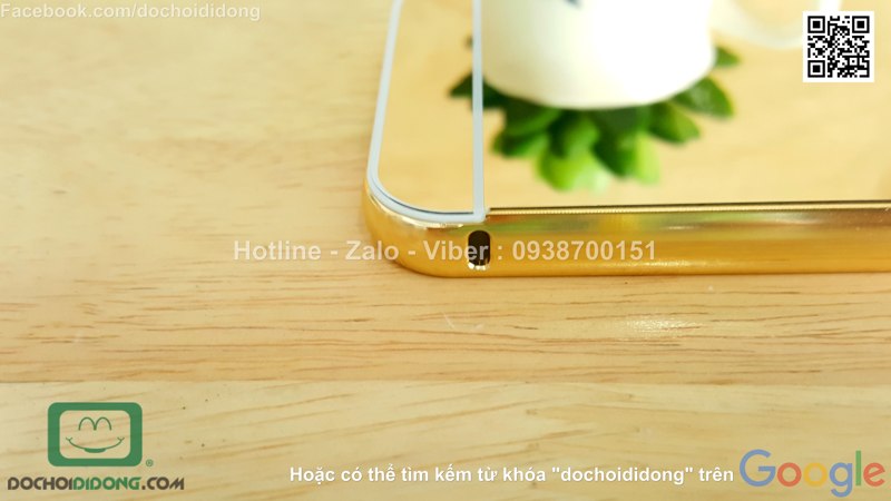 Ốp lưng iPhone 5 5s viền nhôm lưng tráng gương