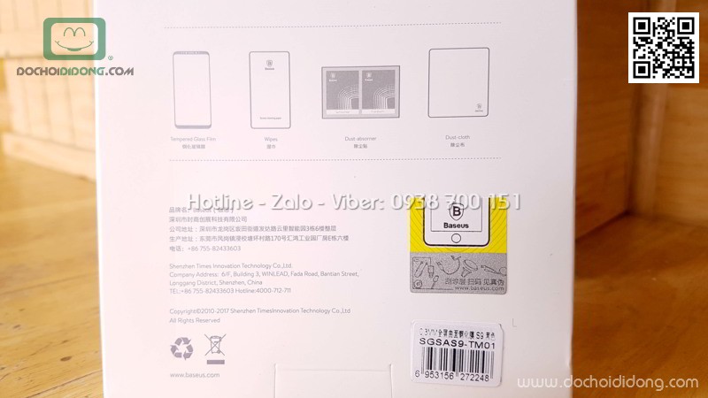 Miếng dán cường lực full màn hình Samsung S9 Baseus 0.3mm