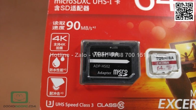 Thẻ nhớ MicroSD Toshiba 64GB Class 10 90MBs