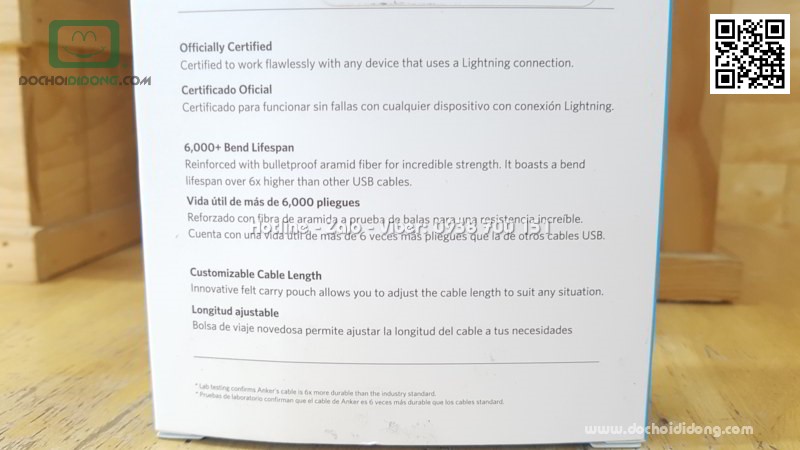 Cáp Lightning Anker Powerline+ 0.9m