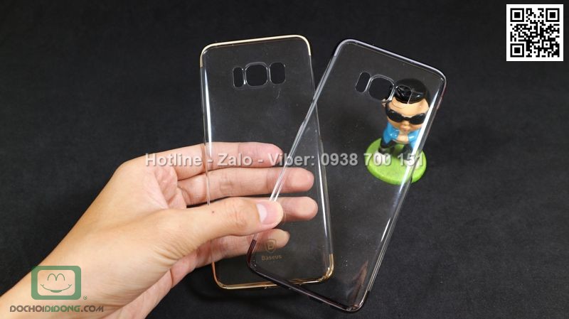 Ốp lưng Samsung Galaxy S8 Baseus Glitter trong suốt viền màu