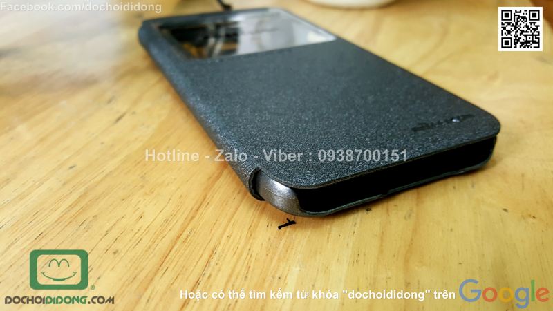 Bao da Samsung Galaxy E5 Nillkin Sparkle vân nhám