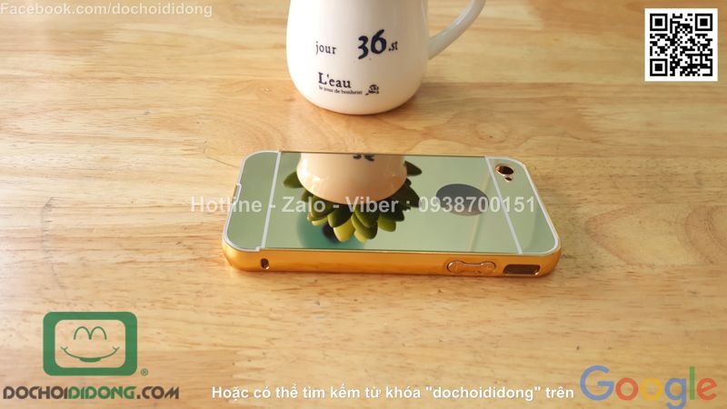 Ốp lưng iPhone 4 4s viền nhôm lưng tráng gương