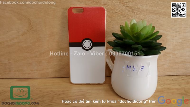 Ốp lưng iPhone 6 6s Pokemon Go dẻo viền trong