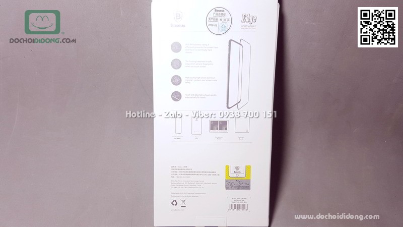 Miếng dán cường lực iPhone X Baseus Edge full màn hình