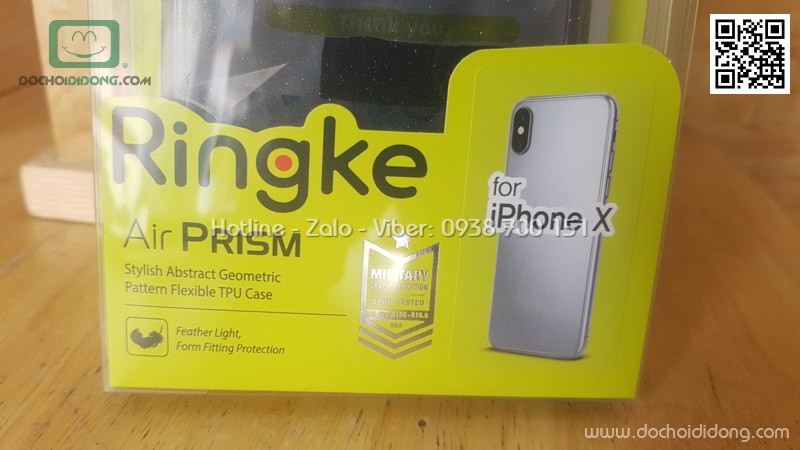 Ốp lưng iPhone X XS Ringke Air Prism kim tuyến