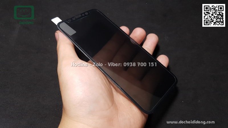 Miếng dán cường lực full màn hình iPhone X Mercury chống nhìn trộm
