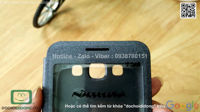 Bao da Samsung Galaxy E5 Nillkin Sparkle vân nhám