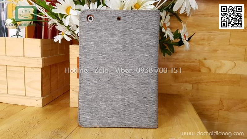 Bao da iPad Mini 1 2 3 Mercury Canvas Diary vân vải nhét card