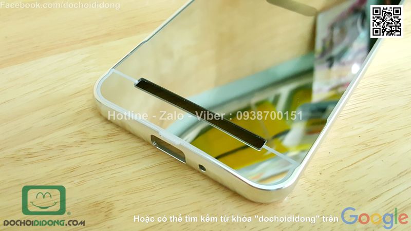 Ốp lưng Asus Zenfone Selfie ZD551KL viền nhôm lưng tráng gương