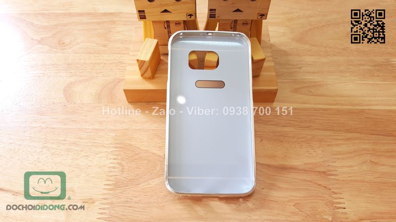 Ốp lưng Samsung Galaxy S6 Edge viền nhôm lưng tráng gương