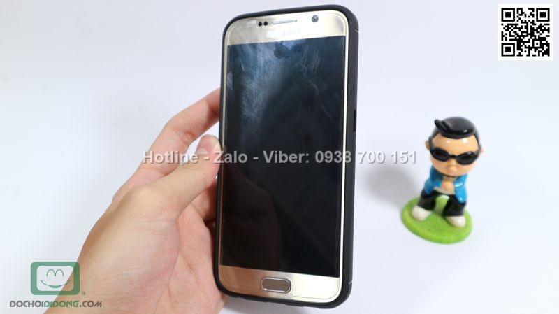 Ốp lưng Samsung Galaxy S6 Likgus chống sốc vân kim loại