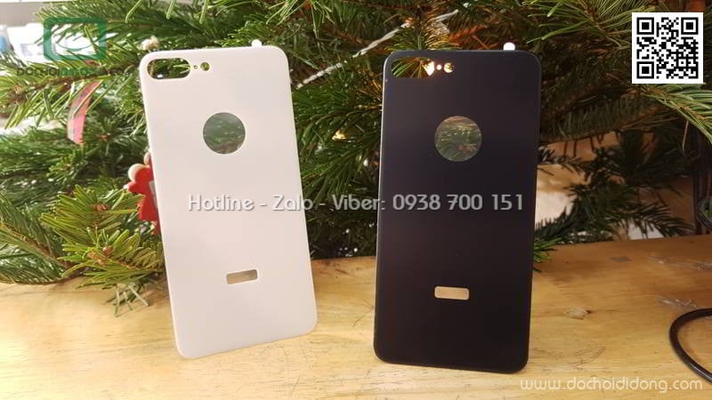 Miếng dán cường lực dẻo full mặt lưng iPhone 8 Plus hở táo