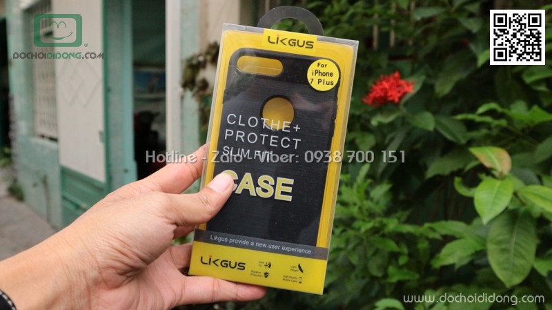 Ốp lưng iPhone 8 Plus Likgus chống sốc vân kim loại