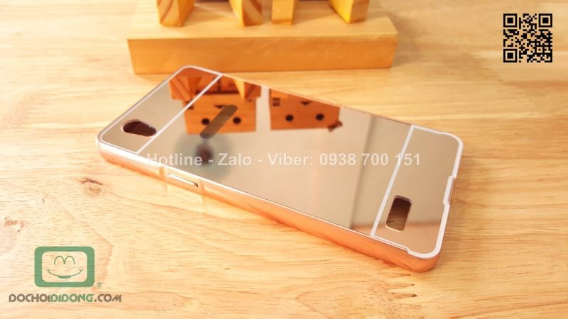 Ốp lưng OPPO Mirror 5 viền nhôm lưng tráng gương