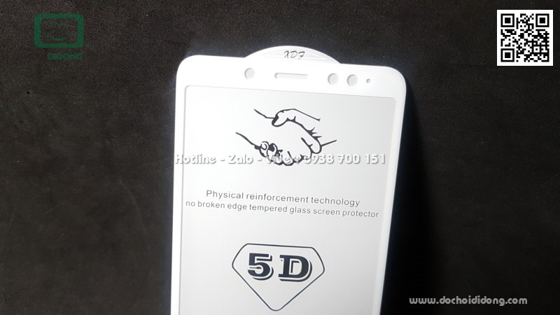 Miếng dán cường lực full màn hình Xiaomi Redmi Note 5 Pro Zacase full keo bo viền màn hình