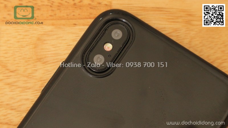 Ốp lưng iPhone X XS X-Level đen bóng siêu mỏng